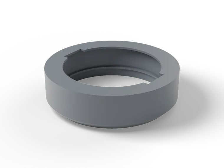 Ringförmiger Adapter mit Aussparungen für Schraubenköpfe, Konstruktionsansicht